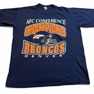 Vintage 1998 Denver broncos AFC championship single stitch T-shirt‎ size large